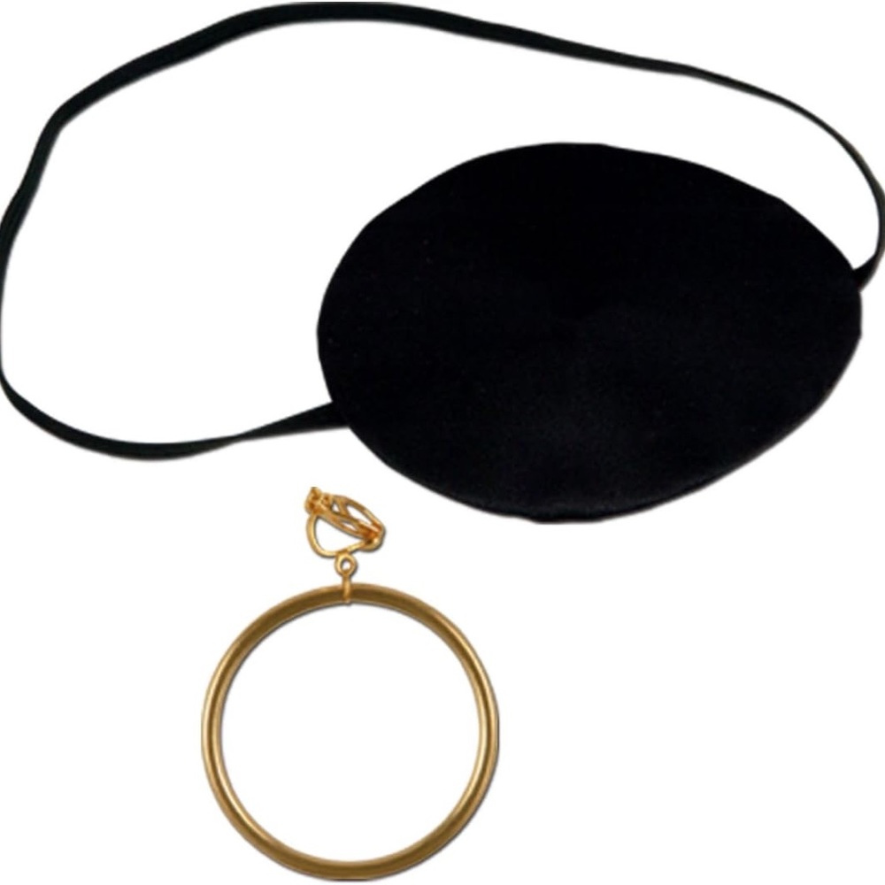 Pirate Eyepatch & Fake Gold Earring